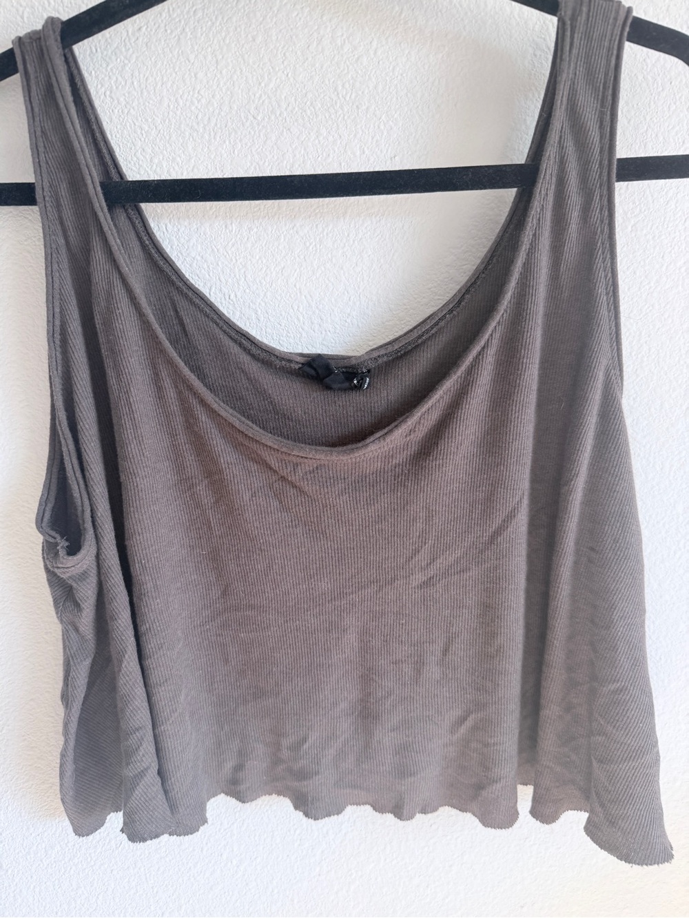 Out From Under Ribbed Scoop Neck Tank Top - Taupe